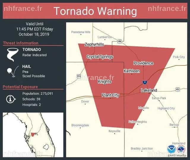 Alerte Tornade : Vigilance Renforcée dans la Région de Lakeland