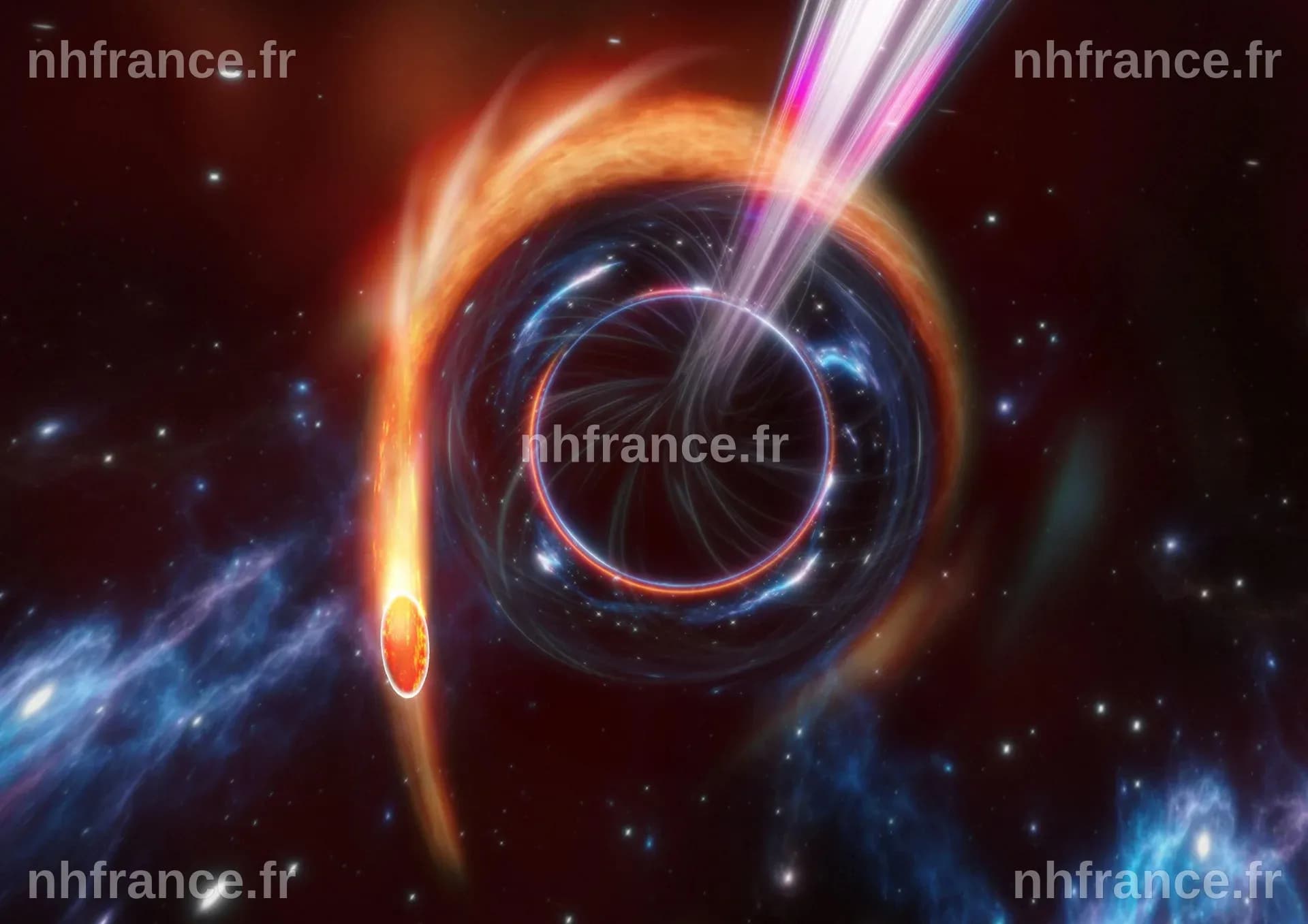 Des trous noirs percutant des étoiles brûlantes pourraient être à l'origine de mystérieux éclats bleus dans le cosmos